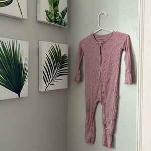 Little Sleepies Heather Mauve Ribbed Zippy